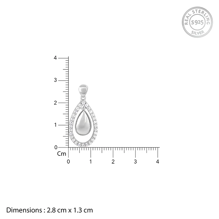 Silver Dual Teardrop Earrings - Image 5