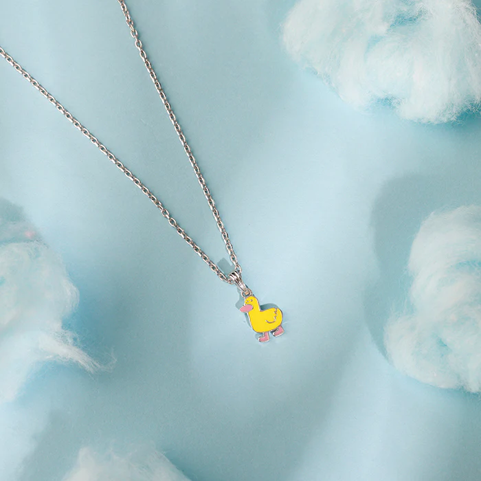 Silver Duckling Kids Pendant With Link Chain - Image 2