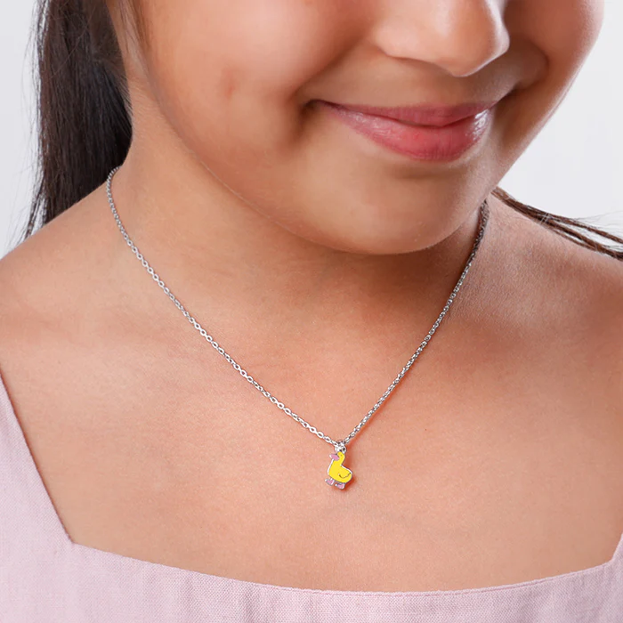 Silver Duckling Kids Pendant With Link Chain - Image 3