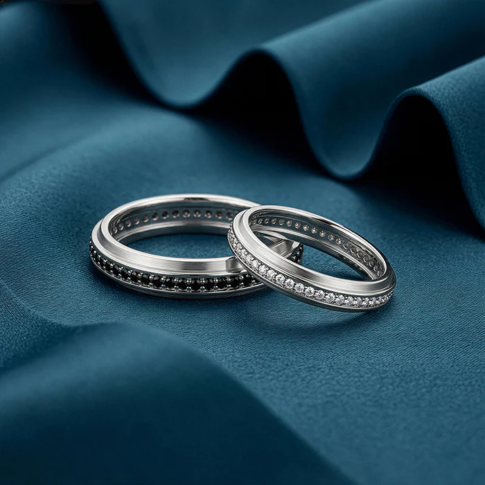 Silver Duo Couple Bands - Image 2