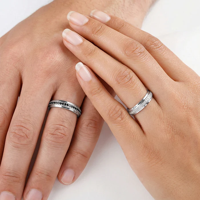 Silver Duo Couple Bands - Image 3