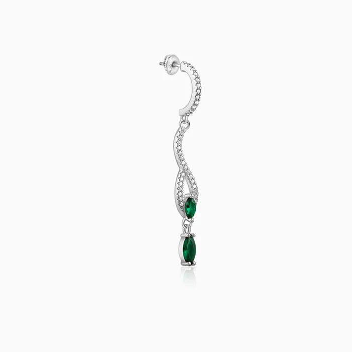 Silver Dynamic Drop Earrings - Image 4