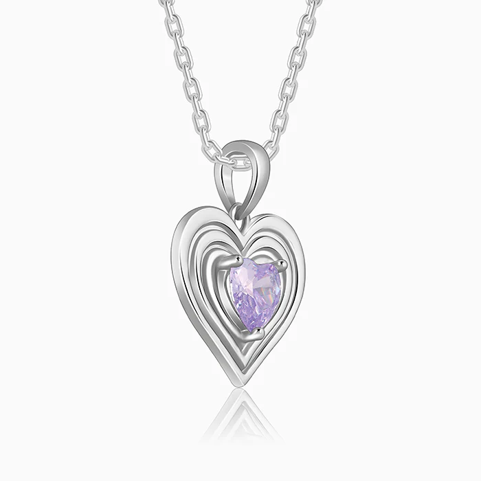 Silver Echo of Love Pendant With Link Chain - Image 4