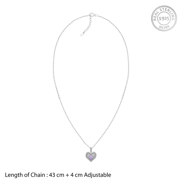 Silver Echo of Love Pendant With Link Chain - Image 6