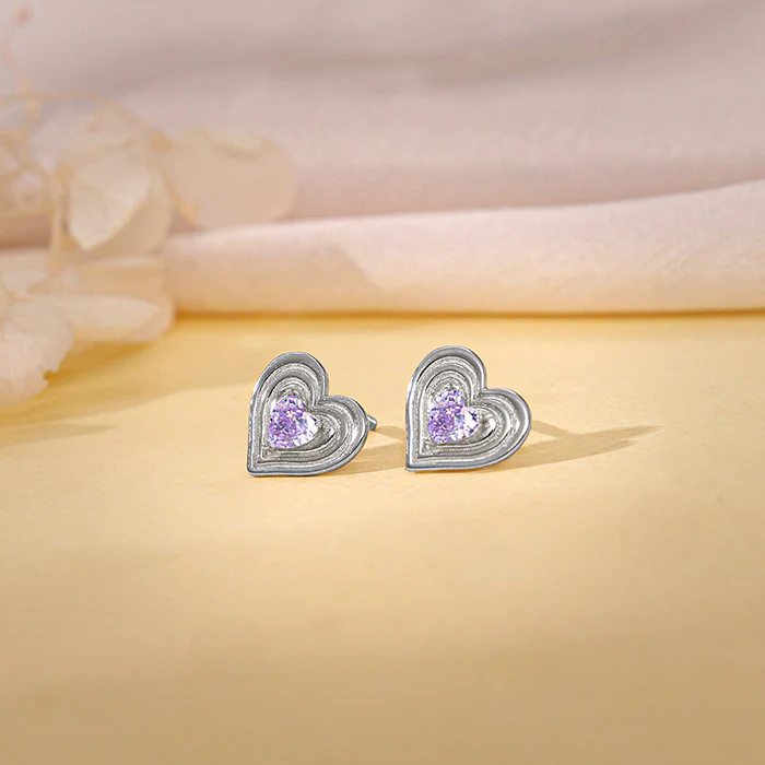 Silver Echo of Love Studs - Image 2