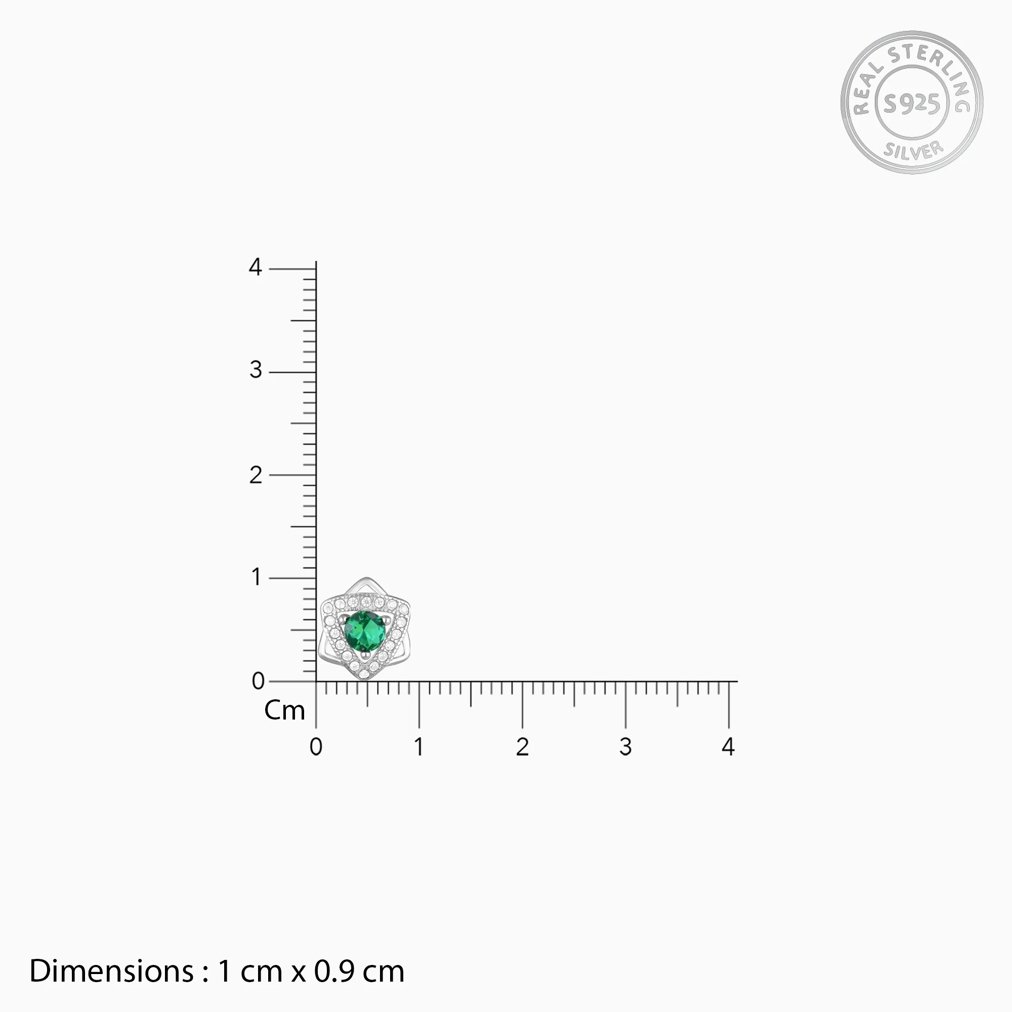 Silver Emerald Green Star Earrings - Image 5