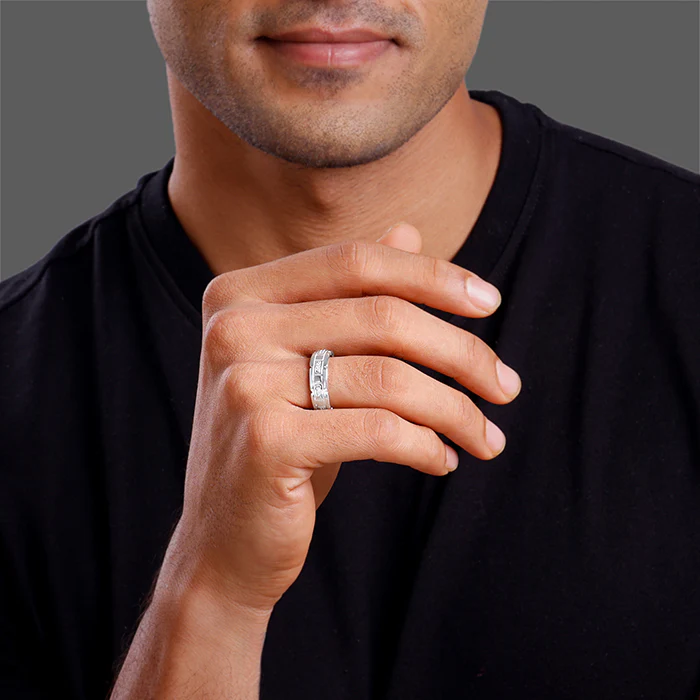 Silver Empire Edge Ring For Him - Image 3
