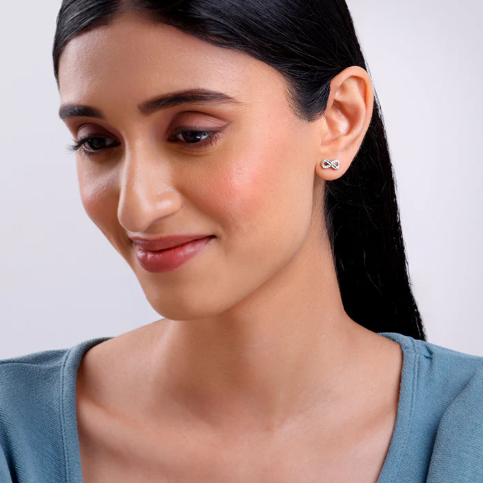 Silver Endless Infinity Studs - Image 3