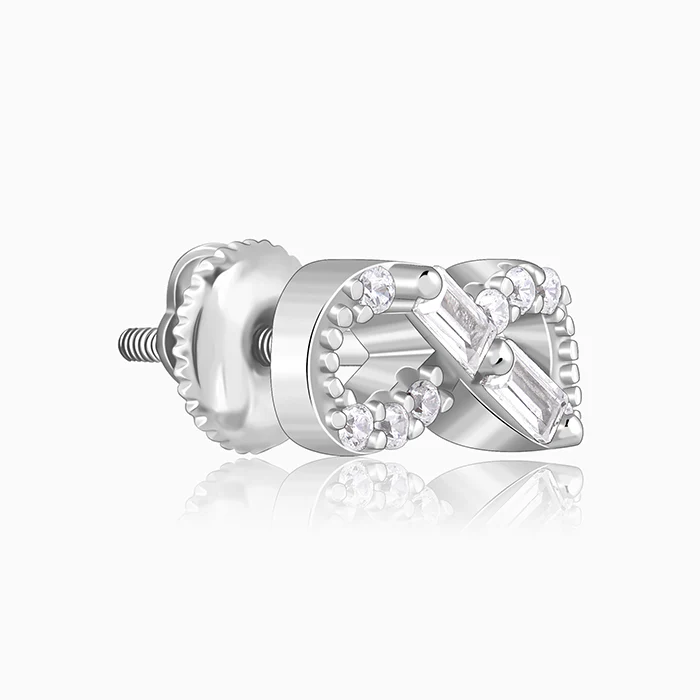 Silver Endless Infinity Studs - Image 4