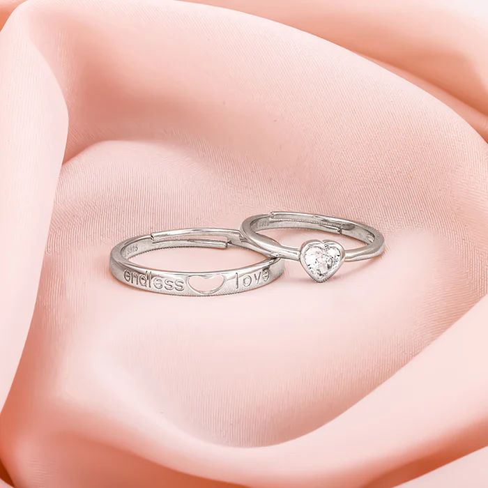 Silver Endless Love Couple Band - Image 2