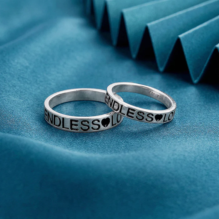 Silver Endless Love Couple Rings - Image 2