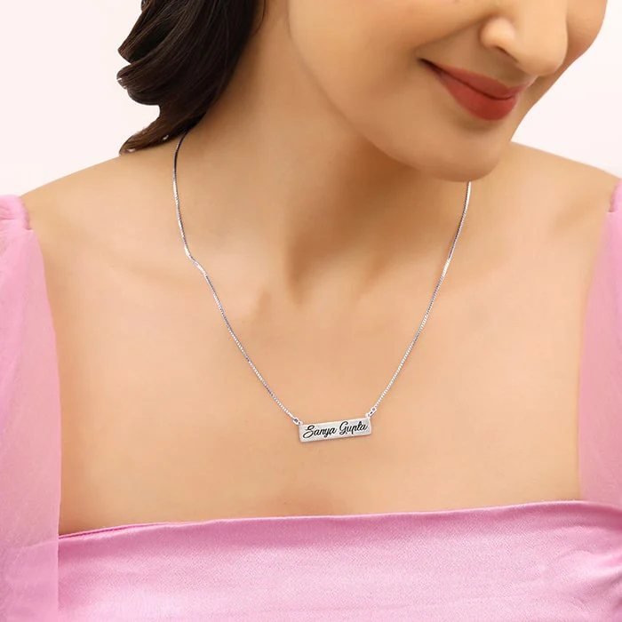 Silver Engraved Pendant with Box Chain - Image 4