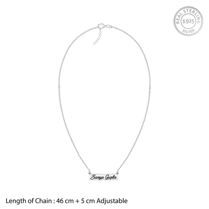 Silver Engraved Pendant with Box Chain - Image 6