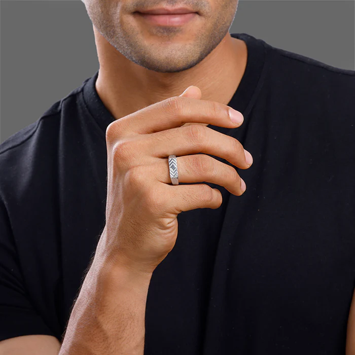 Silver Eternal Symmetry Ring For Him - Image 3