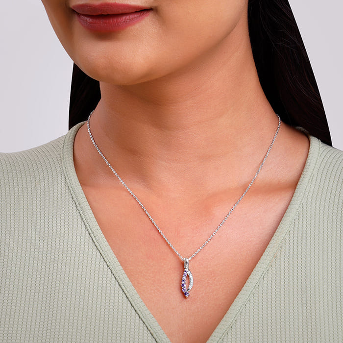 Silver Ethereal Flow Pendant with Link Chain - Image 3