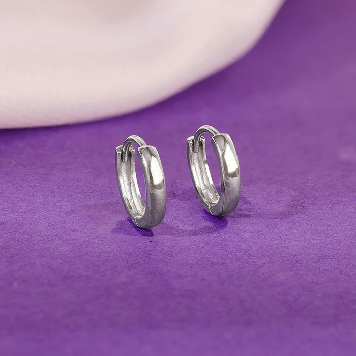 Silver Everyday Glam Hoop Earrings - Image 2