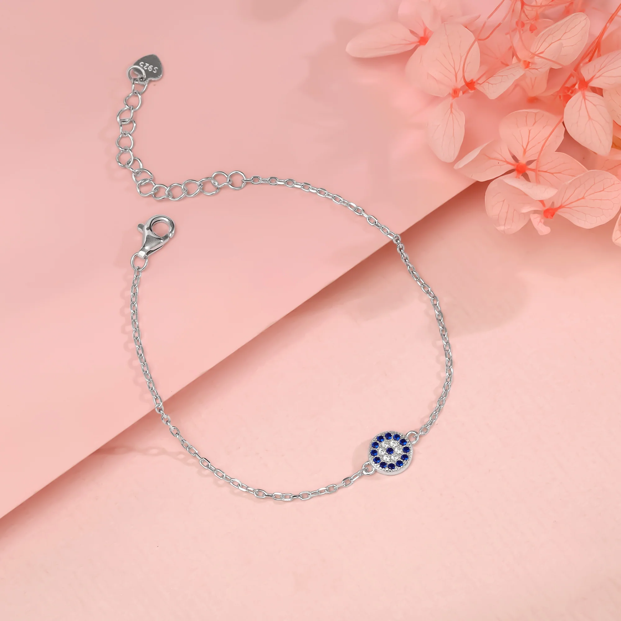 Silver Evil Eye Bracelet - Image 2