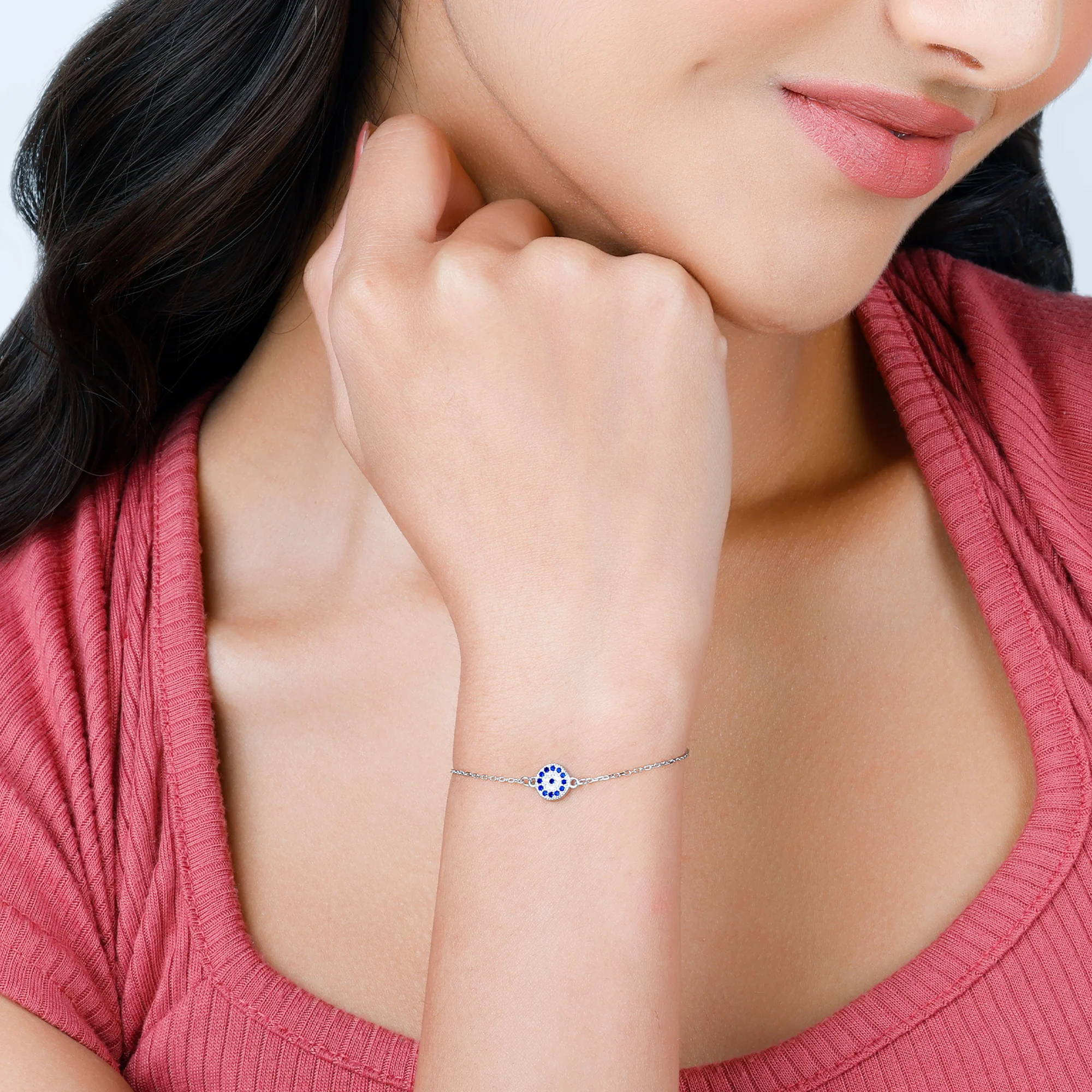 Silver Evil Eye Bracelet - Image 3