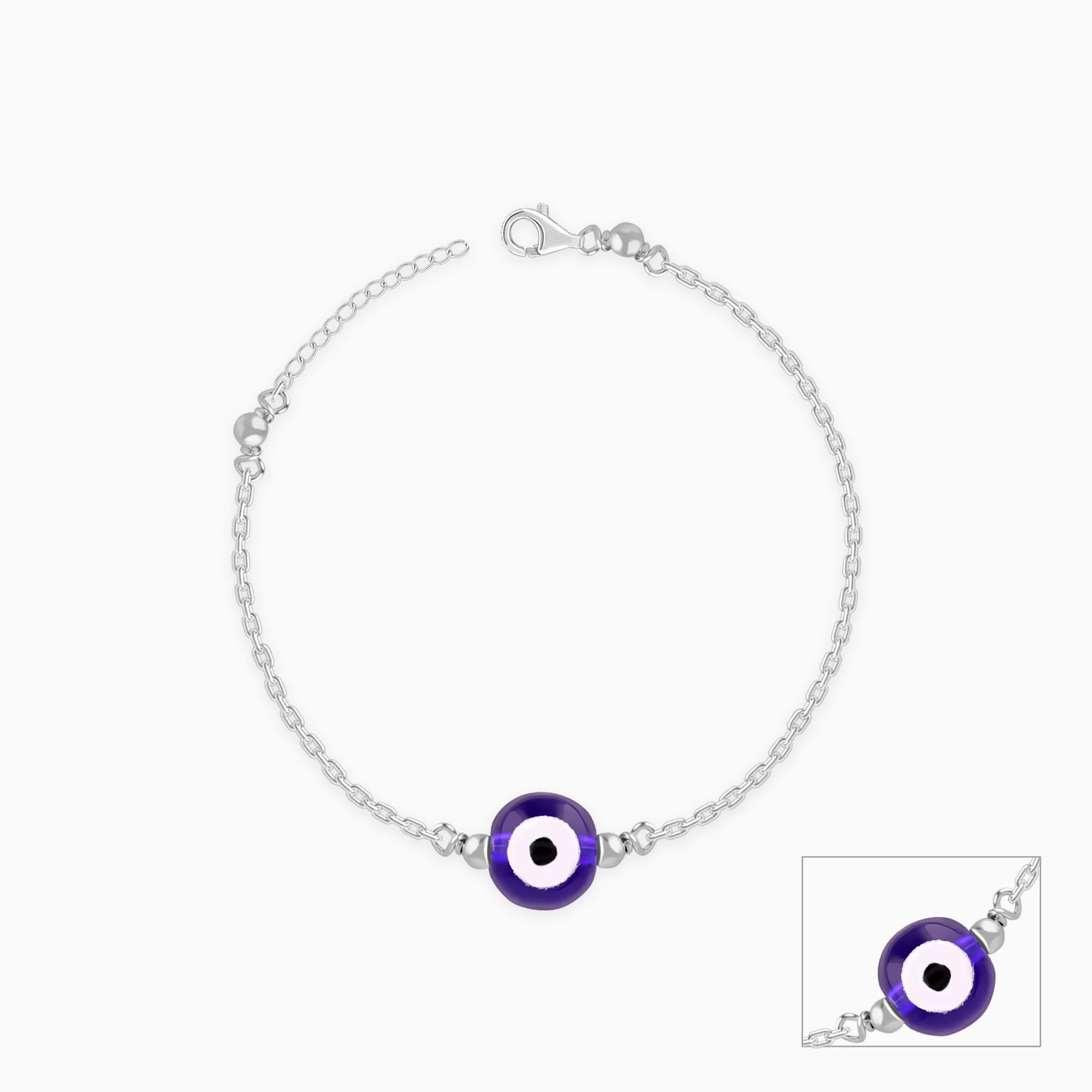 Silver Evil Eye Cutie Kids Anklet - Image 5