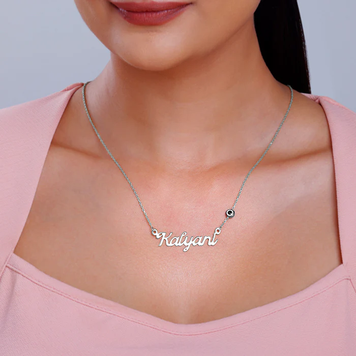 Silver Evil Eye Personalised Name Necklace - Image 3