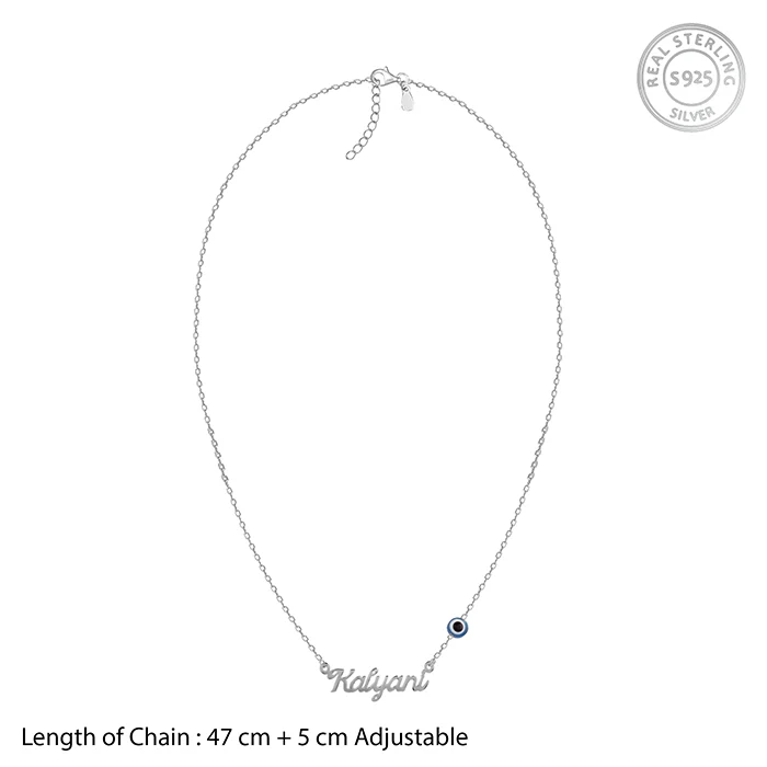 Silver Evil Eye Personalised Name Necklace - Image 5