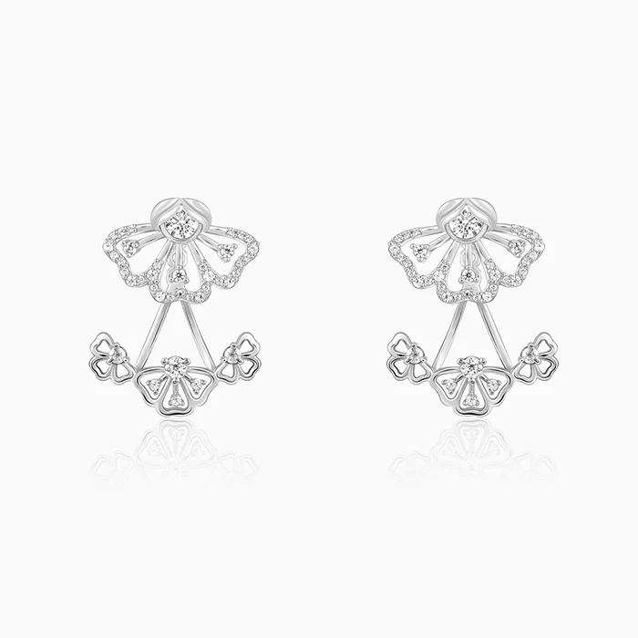 Silver Eyebright Convertible Earrings - Image 2