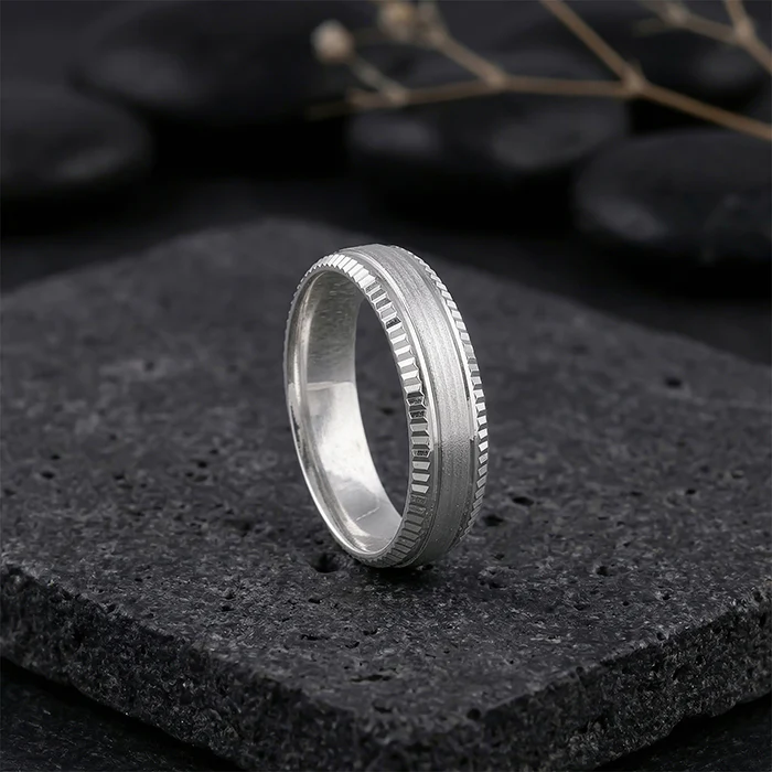 Silver Facet Glory Band For Him - Image 2