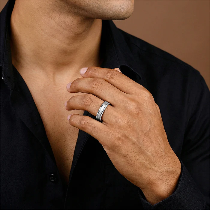 Silver Facet Glory Band For Him - Image 3