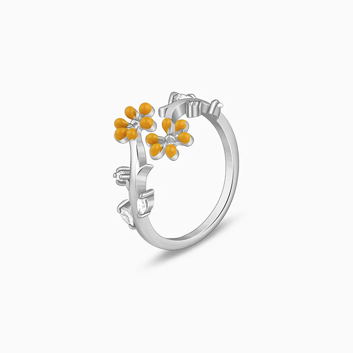 Silver Flora Fine Ring - Image 4