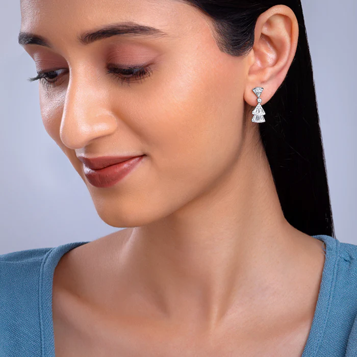 Silver Floraine Earrings - Image 3