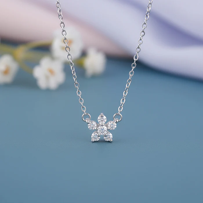 Silver Floral Necklace - Image 2