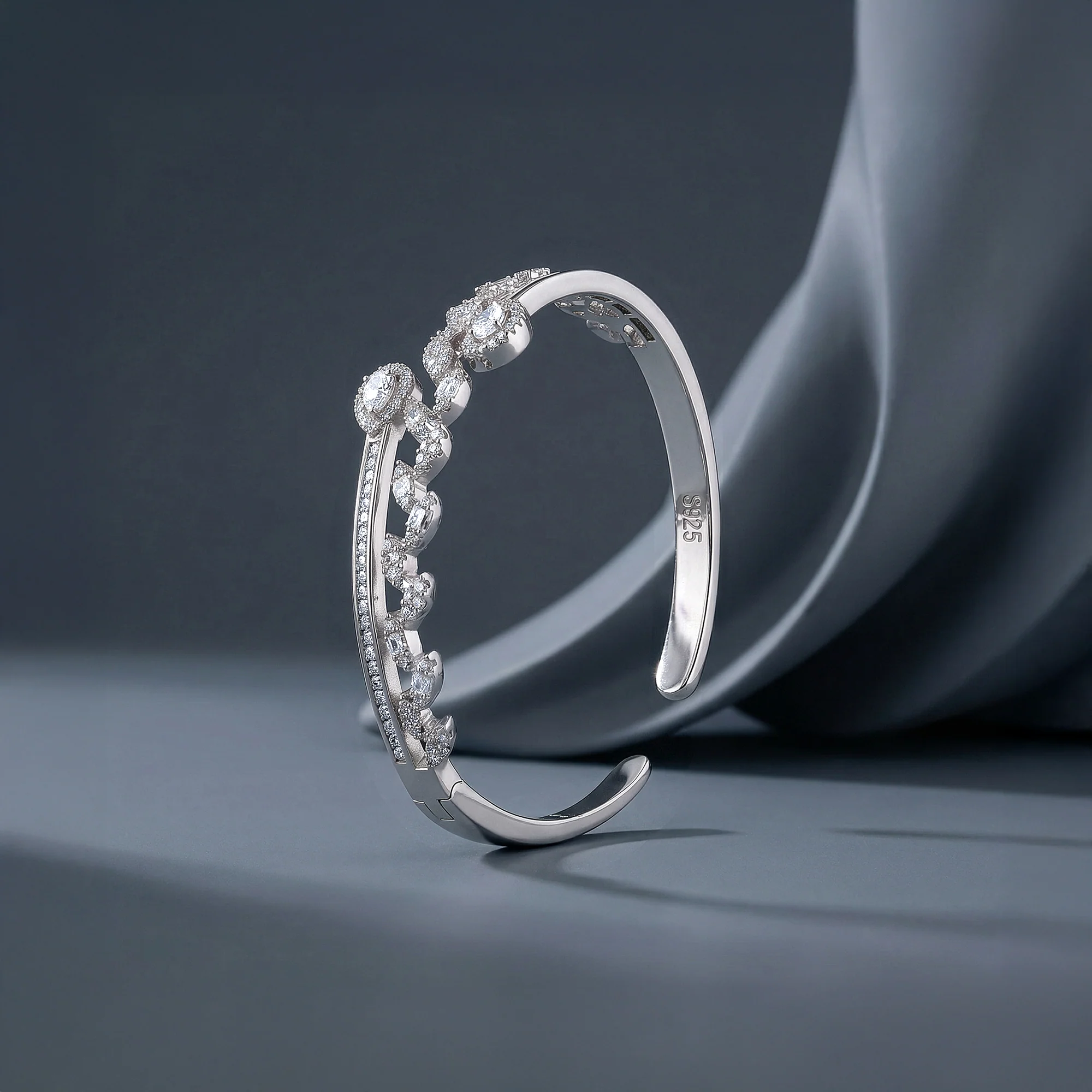 Silver Florence Cuff Bracelet - Image 2
