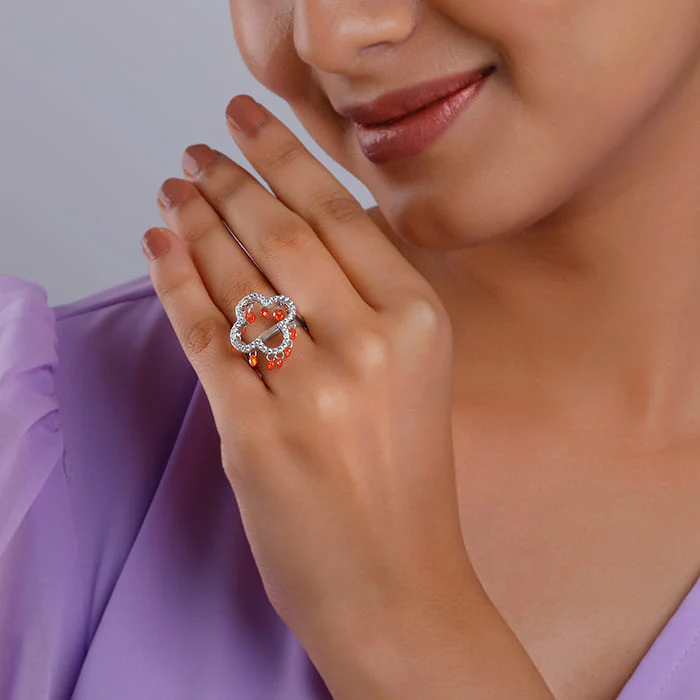 Silver Floret Charm Ring - Image 3