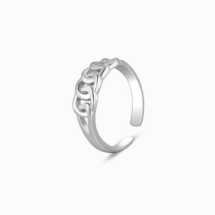 Silver Flowing Links Toe Rings - Image 4