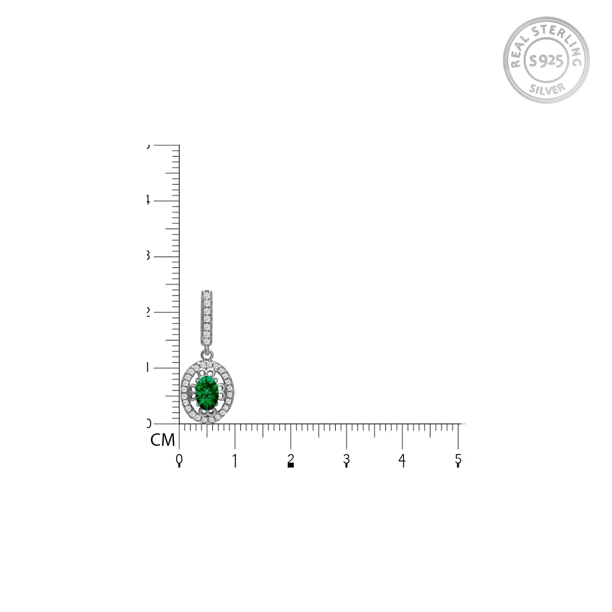 Silver Forest Green Drop Earrings - Image 4