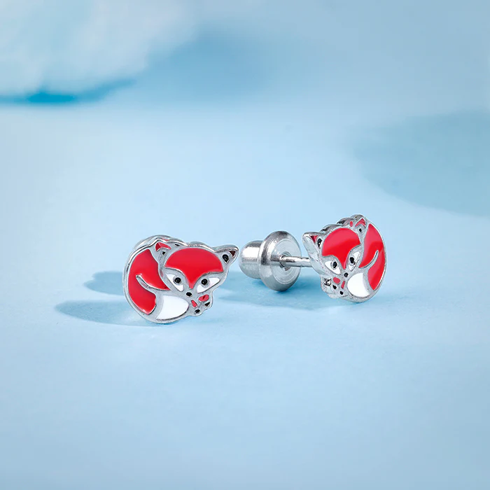 Silver Foxy Kids Studs - Image 2