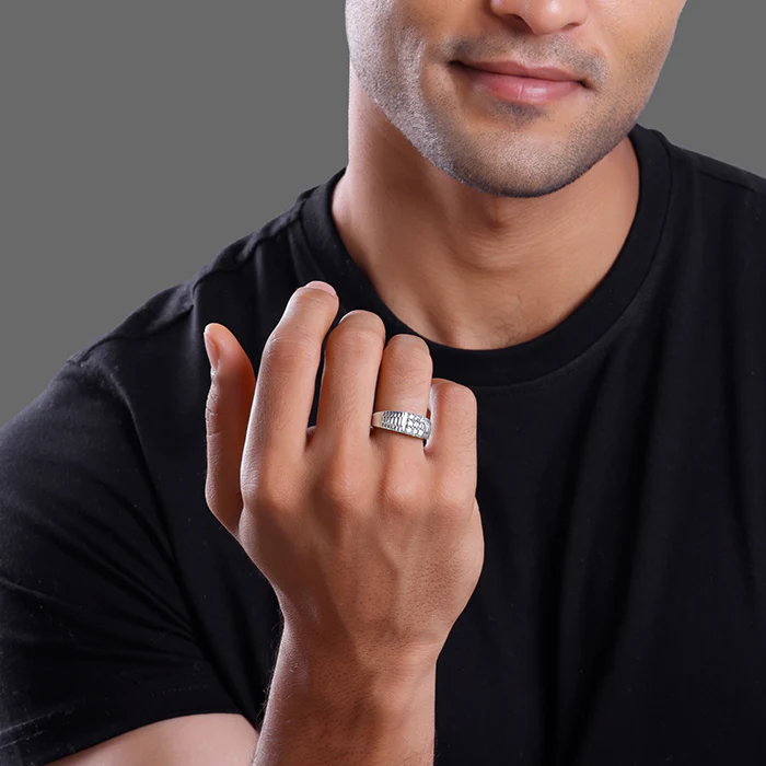 Silver Fuego Ring For Him - Image 3