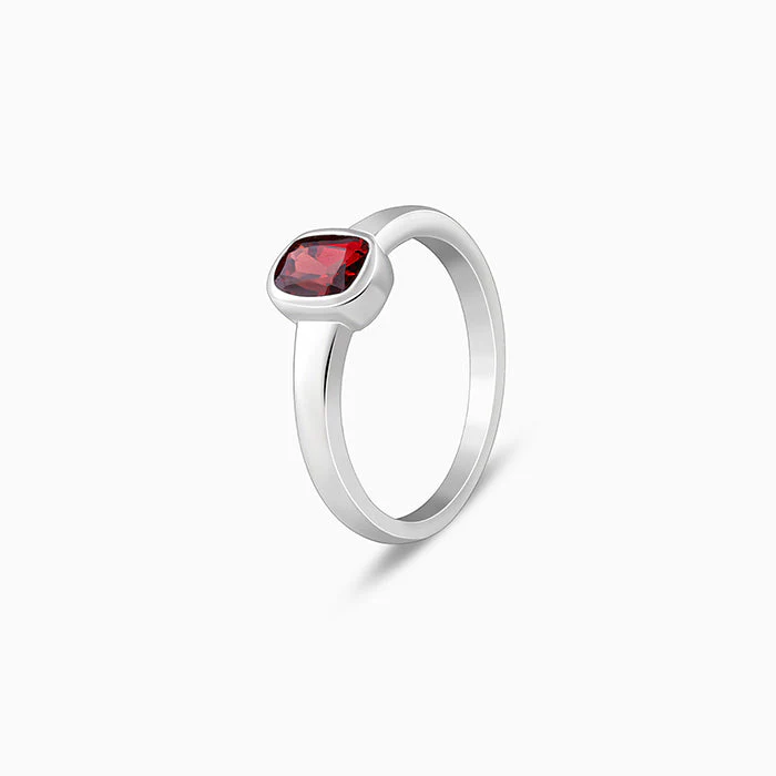 Silver Garnet Ring For Him - Image 4