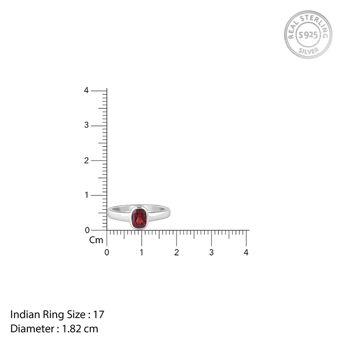 Silver Garnet Squircle Ring For Him - Image 5