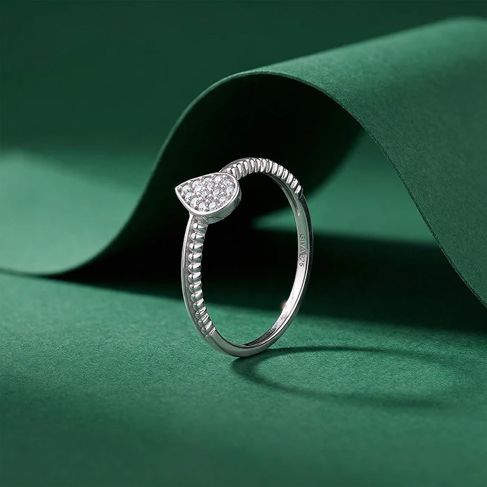 Silver Gentle Drop Ring - Image 2