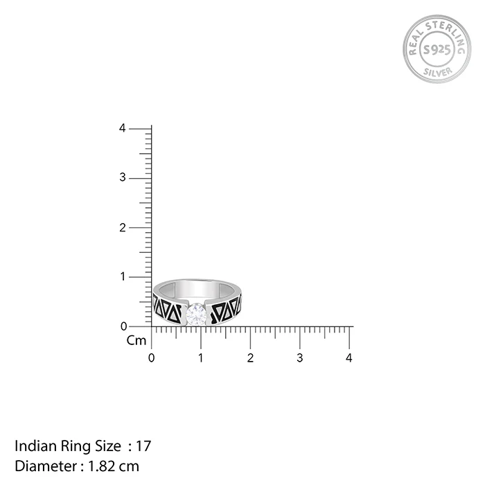 Silver Geometric Majesty Ring For Him - Image 5