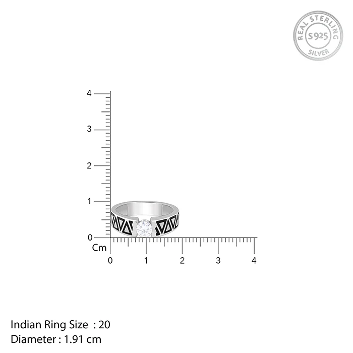 Silver Geometric Majesty Ring For Him - Image 6