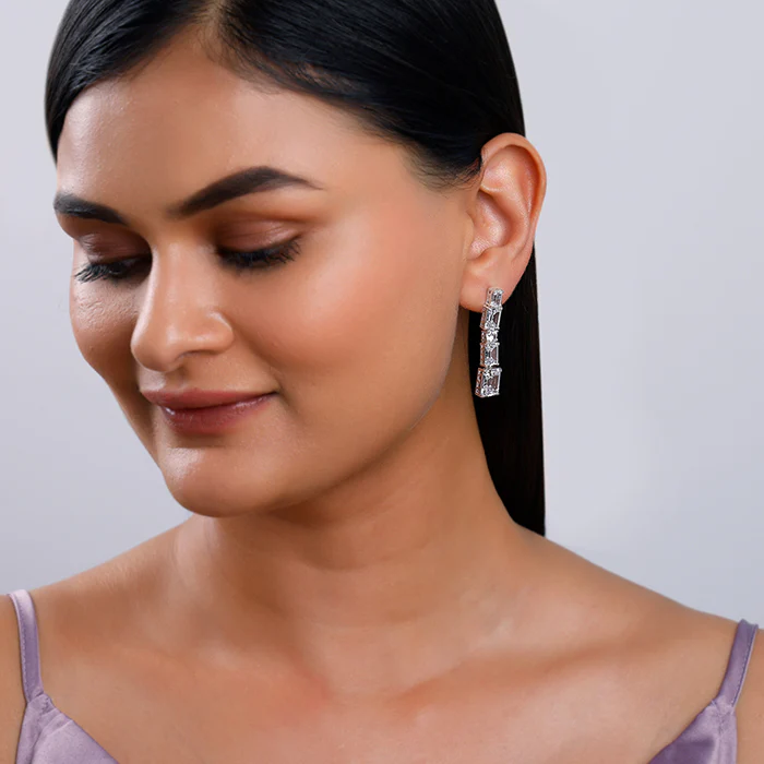 Silver Glam Earrings - Image 3