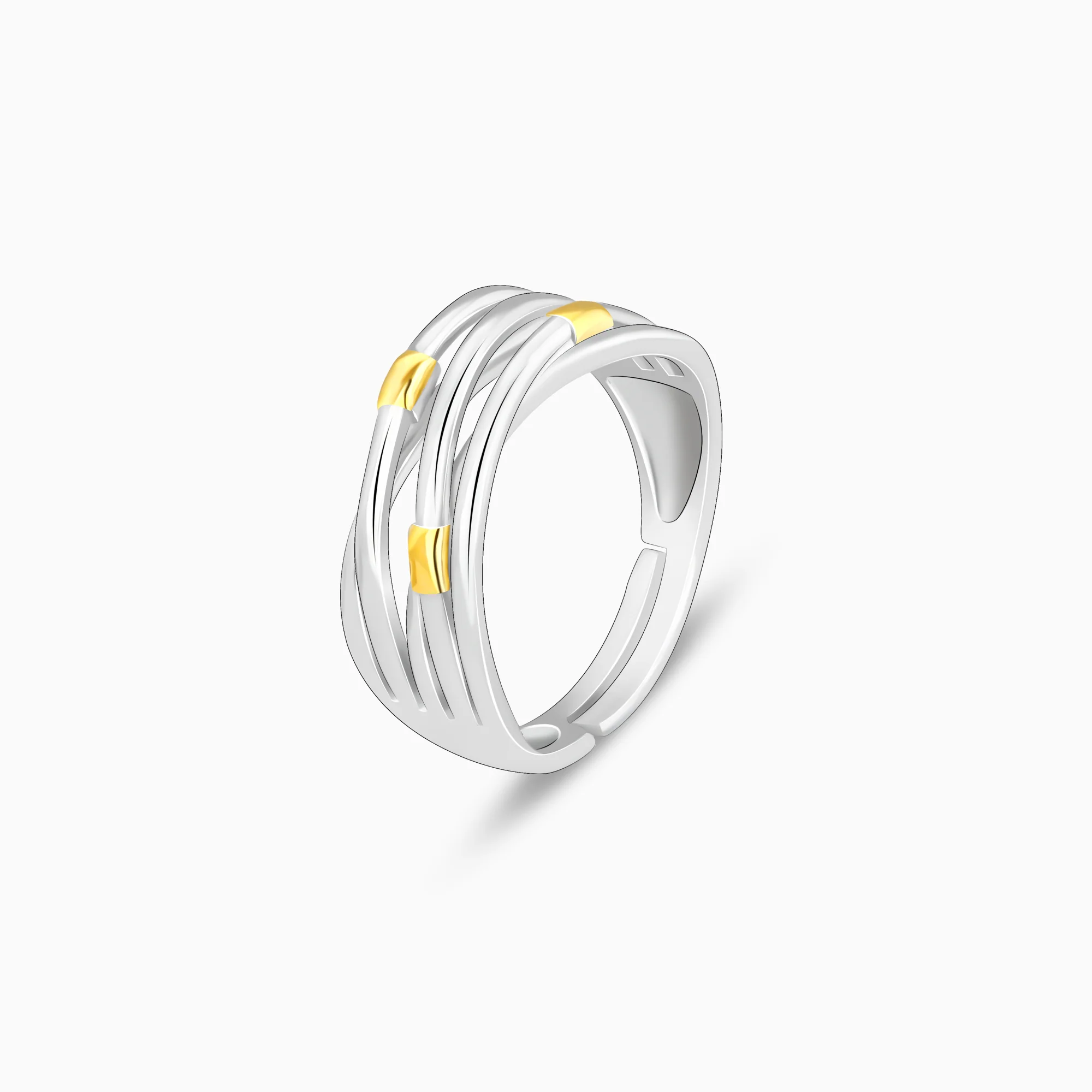 Silver and Golden Weave Ring - Image 4