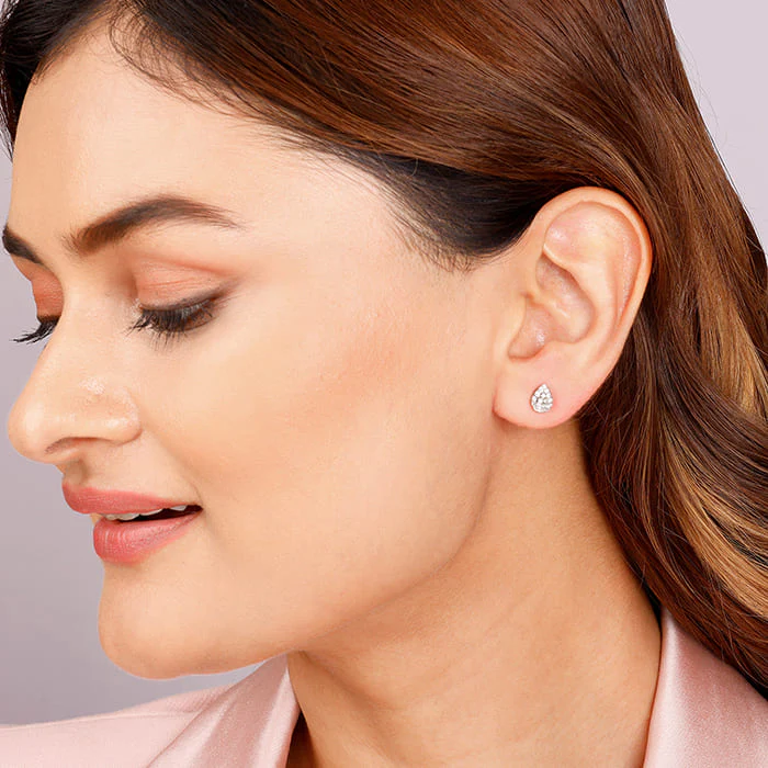Silver Graceful Pear Earrings - Image 3
