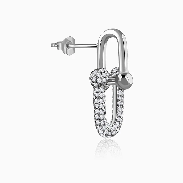 Silver Graduated Link Earrings - Image 4