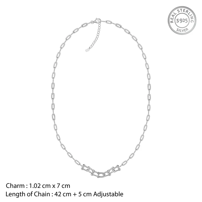 Silver Graduated Link Necklace - Image 4