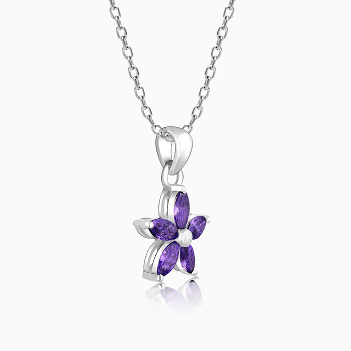 Silver Healing Flower Pendant With Link Chain - Image 4