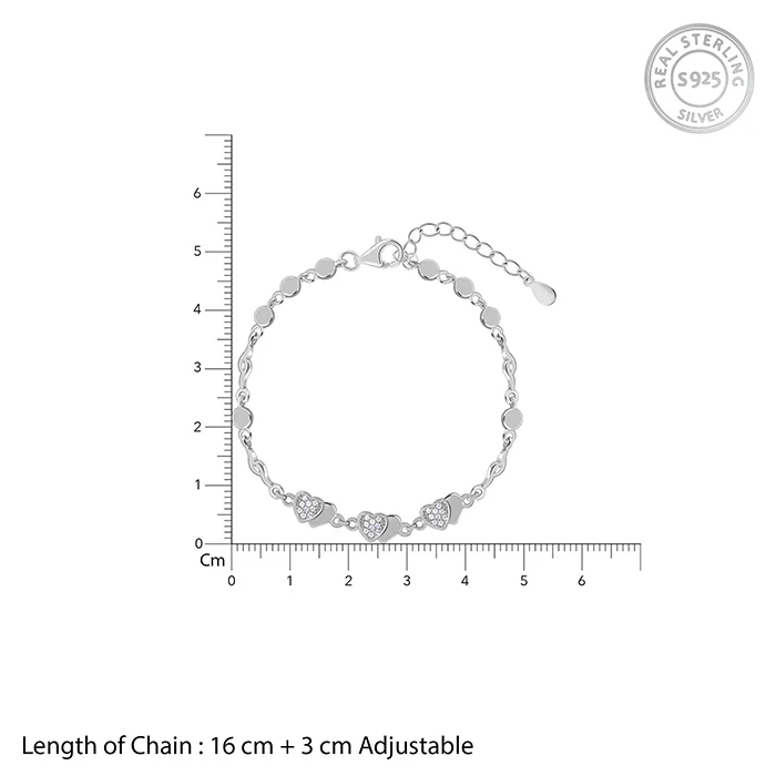Silver Heart 2 Heart Bracelet - Image 4