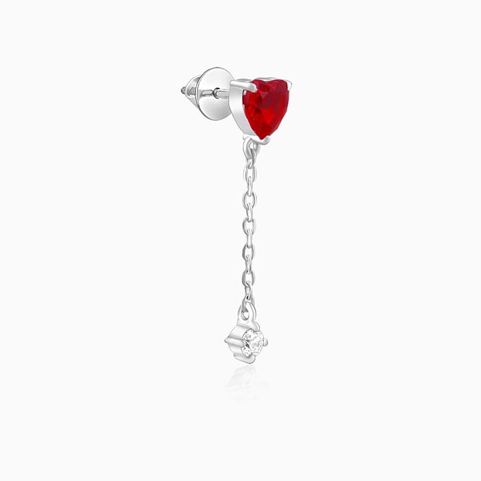 Silver Heart Drop Danglers - Image 4